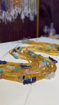 I'm pleased to offer my handmade waist beads to you at wholesale pricing. With these strands, you will be able to make at minimum 2x profit off of your initial investment( depending on your markup). All waist beads will be traditional tie-ons on a standard 50-inch string. These waist beads will be seed beads and accent beads. As well as an option for crystal waist beads. There are 3 design options to choose from 1. Intuitive design- Leave it to me and I'll intuitively create all the waist bead s