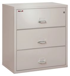 two - drawer file cabinet with lockable handles