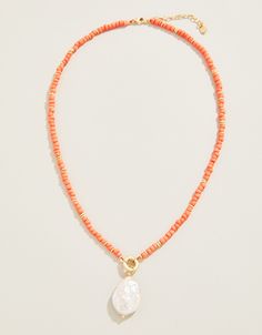 Make a splash in this freshwater pearl and colorful beaded beauty! Inspired by a tropical vacation, you'll reach for this Harmony Beaded Charm Necklace over and over again. 2-looks-in-1: Includes a center charm clasp so you can take the pearl off for multiple looks. Beaded Charm Necklace, Trendy Beaded Necklace, Letter Bead Bracelets, Spartina 449, Bead Ideas, Coral Necklace, Letter Beads, Bead Bracelets, Tropical Vacation