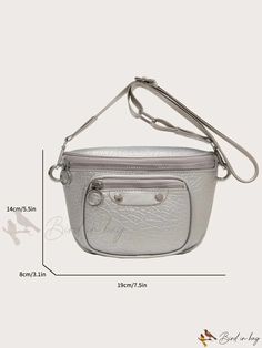 Bird in Bag - Mini Metallic Finish PU Multi-Pocket Waist Bag On-the-go Bucket Shoulder Bag With Pockets, Trendy Rectangular Pouch With Pockets, Travel Shoulder Pouch With Pockets, Trendy Belt Bag With Pockets For Daily Use, Trendy Belt Bag For Daily Use With Pockets, On-the-go Shoulder Belt Bag With Pockets, Trendy Belt Bag For Daily Use, Functional Pouch With Pockets For On-the-go, Casual Pouch With Zipper Pocket For On-the-go