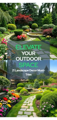 landscape decor ideas for hillside sloped yard Landscape Decor Ideas, Ideas For Front Yard, Front Yards Curb Appeal, Sloped Yard, Raised Flower Beds, Weed Barrier, Dream Landscape, Small Fountains, Easy Landscaping