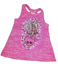 This Monster High girls racerback tank top is a must-have for any young fashionista. The super cute design features a vibrant multicolor pattern that is sure to stand out. Made from high-quality materials, this top is perfect for warm weather and can be easily dressed up or down. The size XS tank top is suitable for girls aged 4 and up and is ideal for casual wear or for special occasions. Whether paired with shorts, jeans or a skirt, this Monster High tank top is sure to make a statement. Don't miss out on the chance to add this stylish and versatile top to your little one's wardrobe. Monster High Girls, Clothes To Buy, Shorts Jeans, Cute Design, Racerback Tank Top, A Skirt, Monster High, Racerback Tank, Cute Designs