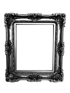 an ornate black frame on a white background