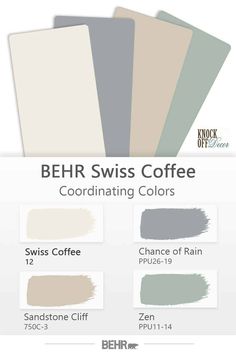 the behr swiss coffee color chart