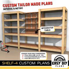 the shelf 4 custom plans are available for all types of shelving and storage units