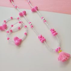 Pink Adjustable Heart Beaded Necklace, Collares Aesthetic, Kids Jewelry Diy, Bracelet For Kids, Manik Manik, Girl Accessories, Girl Jewelry, Star Bracelet, Stretchy Bracelets