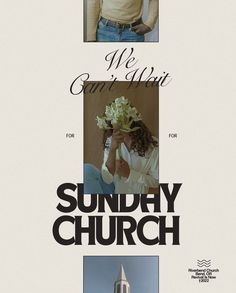 an advertisement for the sunday church