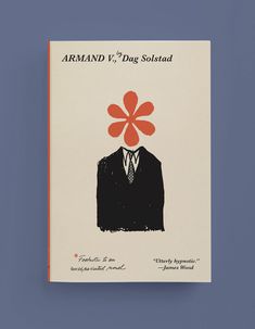 a book with an image of a man in a suit and flower on his head