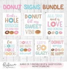 printable donut signs and posters for valentine's day or any special occasion