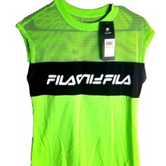 Fila Play Date Womens Crew Neck Sleeveless Shirt M Bright Green Training New New With Tags Retails $52 Armpit To Armpit Approximately 18" Length Shoulder To Bottom Approximately 26" A13 C399 P E Green Sporty Tank Vest, Green Tank Vest, Sporty Style, Sporty Green Tank Vest, Green Sporty Tops For Summer, Green Sporty Summer Tops, Green Athleisure Tops For Summer, Green Summer Workout Tops, Sporty Sleeveless Tops For Spring, Green Crew Neck Vest For Summer