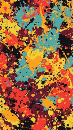 colorful paint splattered on a black background