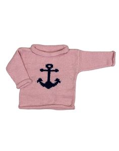 pink sweater with navy anchor Anchor Knit Sweater, Nautical Cotton Crew Neck Sweater, Navy Anchor, Childrens Lighting, Blue Anchor, Red Wagon, Roll Neck Sweater, Chunky Knits Sweater, Roll Neck