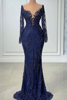 V-neck Mermaid Lace Floor-length Long Sleeve Sequined Prom Dress Prom Dress Pictures, Trendy Prom Dresses, Braut Make-up, Mermaid Evening Dresses, Gala Dresses, Prom Dresses With Sleeves, Glam Dresses, Luxury Style, Lace Fashion