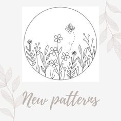 the new patterns for this card features flowers and leaves, with an image of a butterfly flying