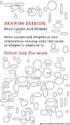 the instructions for how to draw circles and ellipes in one line, with text below