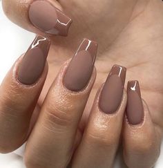 Brown Acrylic Nails, Brown Nail, Nails Brown, Nagel Tips, Ballerina Nails, Her Nails, Acrylic Nails Coffin Short, Neutral Nails, Brown Nails