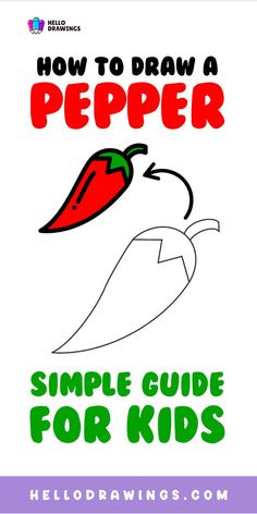 How to Draw a Pepper | Simple Tutorial for Kids