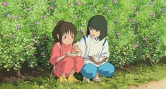 Studio Ghibli, Reading, Books, Flowers, Anime