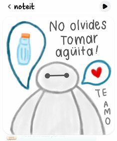 an image of a cartoon character with a speech bubble in front of it that says no olviddes tomar agutata