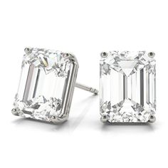 1.50ct Emerald-Cut Diamond Stud Earrings 14kt White Gold (G-H, VS2-SI1) Emerald Cut Diamond Earrings, Emerald Diamond Earrings, Classy Earrings, Simple Stud Earrings, Emerald Cut Diamond, Moissanite Earrings, Diamond Stud Earrings, Diamond Stud, Emerald Cut Diamonds