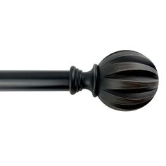 a black curtain rod on a white background