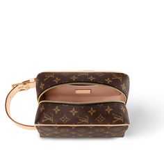 LOUIS VUITTON® - Locker Dopp Kit - Monogram Dopp Kit, Louis Vuitton Official, Travel Companion, Monogram Canvas, Travel Accessories, Cowhide Leather, Leather Trims, Inside Pocket, Lockers