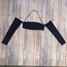 Brand New With Tags From Shein. Bando Top With Sleeves. Perfect For The Upcoming Summer Temps. Chic Black Stretch Crop Top, Top Bando, Top With Sleeves, Shein Tops, Catsuit, Crop Top, Womens Tops, Crop Tops, Brand New