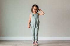 These overalls are comfy and great for play while still looking really cute! You can get two completely different looks with either the knotted front (nb-9/10) or crossed back (nb-5T) option. Layer these with short sleeves in the summer or long sleeves/hoodies in the winter!  ------------------------------------------- Daily Uniform, Kids Overalls, Patterns Ideas, Handmade Clothes, Sewing Clothes, In The Winter, Sewing Inspiration, Long Sleeve Hoodie, The Winter