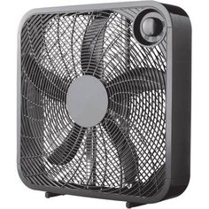 a black and silver fan on a white background