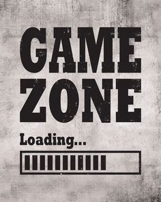 the words game zone loading are in black and white