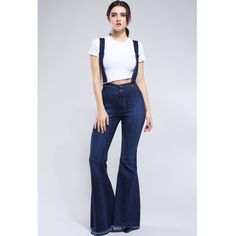 High Waist Flare Pants With Suspender Fitted Wide Leg Overalls For Workwear, High Waist Fitted Overalls With Suspenders, Fitted High Waist Overalls With Suspenders, Fitted Wide Leg Overalls With Pockets, Fitted Overalls With Suspenders For Work, Trendy Bottoms With Suspenders For Spring, High Waist Bottoms With Suspenders For Spring, Trendy Fitted Bottoms With Suspenders, Wide Leg Bottoms With Suspenders For Summer