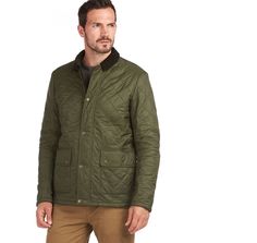 Barbour Denill Polar Fleece Quilted Jacket in Green | Barbour