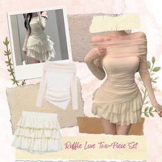 Elevate your style with our Ruffle Love Two-Piece Set! 💃 This sophisticated ensemble features an off-shoulder top and a stunning asymmetrical skirt, perfect for special events. 😍

#kawaii #kawaiiaesthetic #kawaiifashion #cuteoutfit #aesthetic #aestheticfashion #aestheticoutfit #twomoody #twomoodygirls Cute Pink Ruffled Sets, Harajuku Ruffled Mini Skirt For Party, Cute Ruffled Playwear Sets, Fitted Harajuku Ruffled Mini Skirt, Harajuku Style Ruffled Mini Skirt, Clothing Design Sketches, Kawaii Aesthetic, Asymmetrical Skirt, Asymmetrical Design