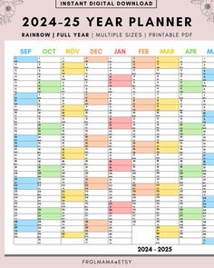 a printable planner for the new year is shown with flowers and daisies on it