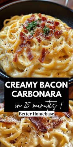 This Bacon Carbonara Pasta is a quick, easy, and delicious dish that brings a smoky twist to a traditional Italian favorite.
With its creamy sauce, crispy bacon, and perfect pasta, it’s a crowd-pleaser for any occasion.

Ready in just 25 minutes, this recipe is ideal for busy weeknights or when you need a comforting meal.