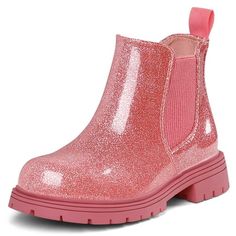 Bocca Chelsea boots like a stylish and practical pair of ankle boots for girls. The glitter and lug sole make them a versatile option that could work for everyday wear as well as dressier occasions. One-side zipper makes it easier to put on and take off. Size: 12 Little Kid.  Color: Pink.  Gender: female.  Age Group: kids. Girls Chelsea Boots, Kids Ankle Boots, Girls Black Boots, Chelsea Boots Black, Boots For Girls, Girls Ankle Boots, Low Heel Boots, Toddler Sandals, Girls Shoes Kids