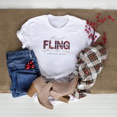 Perfect for a cold weather bachelorette party or trip. "Flannel Fling Before the Ring". Available in white or gray. Personalized with the bride's name and/or party location and year. Makes a fun keepsake or gift from a bride to her bridesmaids. The Comfort Colors  garment-dyed t-shirt is made 100% with ring-spun cotton. The soft-washed, garment-dyed fabric brings extra coziness to your wardrobe while the relaxed fit makes it an excellent daily choice. The double-needle stitching throughout the tee makes it highly durable while the lack of side-seams helps the shirt retain its tubular shape.  **For an oversized fit size up 1-2 sizes** CARE INSTRUCTIONS Machine wash inside out in cold water, with like colors. NO BLEACH Tumble dry on low or lay flat / hang to dry. .: Medium weight fabric (6.1 Fall Girls Trip, Girls Trip Tshirt, Flannel Fling Before The Ring, Travel Tshirt, Travel Tees, Neat Style, Color Charts, Girl Falling, Dyed Fabric