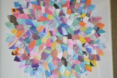 an art project made out of colored paper