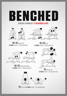 a poster showing how to do benched exercises