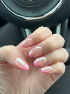 Cruise Nails, Minimal Nails, Cute Nail Ideas, Casual Nails, Pink French, Almond Acrylic Nails