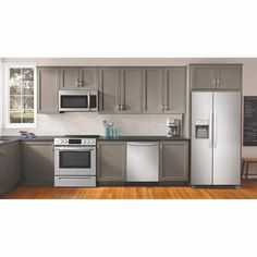 an image of a kitchen setting with stainless steel appliances