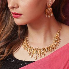 Wedding Necklace Designs, New Necklace Designs, Indian Necklace Set, Antique Necklace Set, Buy Earrings Online, Bridal Jewelry Sets Brides, Neck Pieces Jewelry, Gold Necklace Indian, Dev Ji