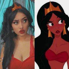 an image of disney princesses before and after makeup