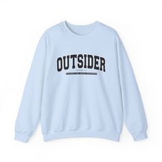 This soft sweatshirt has a loose fit for an ultra comfortable feel, making it perfect for your next adventure. L And Light, The Outsiders, Loose Fitting, Light Blue, Sleeve Length, Crew Neck, Navy, Sweatshirts