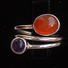 Gemstone - Amethyst & carnelian Metal - Sterling Silver Ring Size - All sizes available Each Ring can be adjusted up to 2 sizes from the actual size. Each Ring made with Precision and love, these rings are perfect for everyday use and a perfect accessory to wear at work. Rings can be customized on request and gemstone can be switched to any other as per requirement. Other beautiful designs uploaded with fabulous gemstones. kindly visit my store to view the complete collection. Feel free to conta Silver Carnelian Rings Spiritual Style, Silver Carnelian Spiritual Ring, Adjustable Silver Carnelian Rings, Bohemian Orange Rings For Gifts, Silver Carnelian Ring, Ring Latest Design, Plus Size Rings, Jewelry Gift Ideas, Handmade Jewelry Box