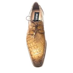 Mauri 4851 Camel Gold Alligator Lace Up Dress Shoes - Dudes Boutique Elegant Brown Crocodile Pattern Oxfords, Elegant Fitted Dress Shoes With Crocodile Pattern, Luxury Fitted Leather Shoes With Crocodile Pattern, Luxury Fitted Crocodile Pattern Leather Shoes, Elegant Patent Leather Dress Shoes With Crocodile Pattern, Luxury Leather Shoes With Snip Toe, Elegant Formal Oxfords With Crocodile Pattern, Elegant Formal Leather Shoes With Crocodile Pattern, Luxury Snip Toe Dress Shoes