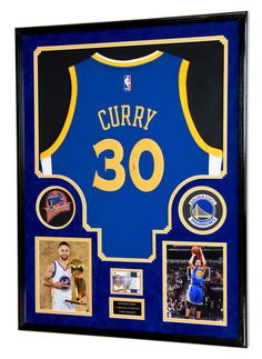 the golden state warriors'stephen curry framed jersey