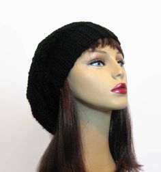 This hat is made to order. This beanie is slouchy. I crocheted it with black acrylic yarn. It is stretchy and will fit most teens or adults, men or women. It will fit anywhere on your head and has a large enough slouch to tuck lots of hair. It is very simple but classy. Hand wash is recommended. Please choose your size from the drop down menu. Crochet Slouch Hat, Oversized Hat, Beanie Black, Slouch Hat, Hat Crochet, Crochet Woman, Slouchy Hat, Slouchy Beanie, Black Acrylic