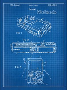 a blueprint drawing of a nintendo game system