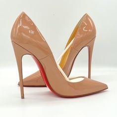 New In Box; Comes With Box, Dust Bag, 2 Sets Of Spare Heel Tips. Has Been Previously Authenticated By Pm. All Purchases Are Recorded Including Shipping Label And Packing To Support Safe Delivery To Final Destination. Luxury Brown Heels With Red Sole, Beige Luxury Heels For Professional Wear, Luxury Beige Heels For Office, Luxury High Heel Beige Heels, Luxury Beige High Heel Shoes, Luxury Beige High Heels, Luxury Beige Patent Leather Heels, Party Heels With Red Sole In Beige, Beige Heels With Red Sole For Party